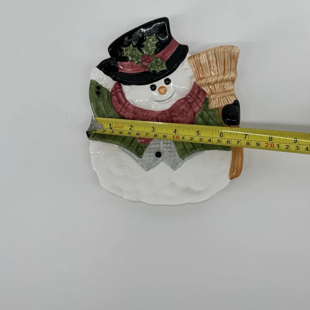 Omnibus by Fitz and Floyd Snowman Christmas Plate Holiday Serving Dish Decor